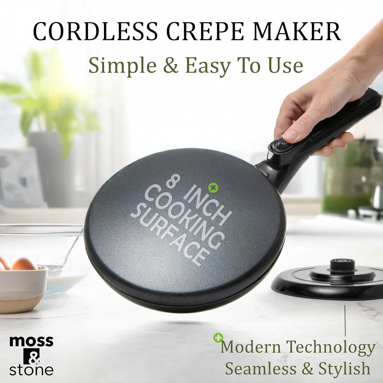 12 in Electric Crepe Maker Nonstick Pan, Auto Power Off, Black