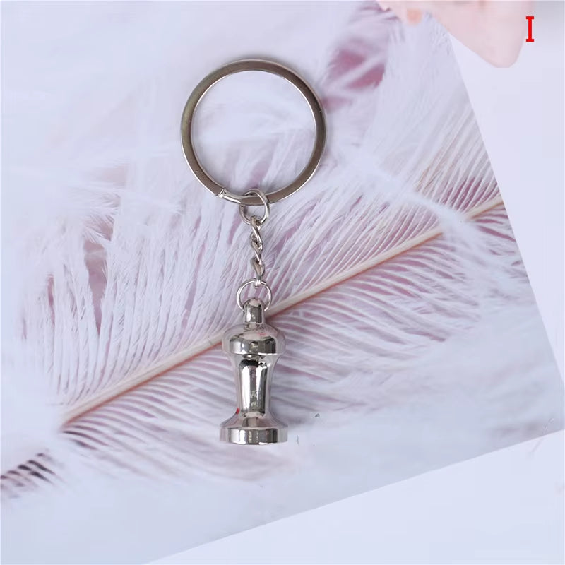 Creative Coffee Keychain Coffee Handle Keyring Portable Coffee Machine Pitcher Keyring Portable Coffeeware Accessories Gift