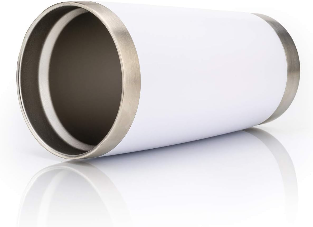 20Oz Tumbler with Lid and Straw, Stainless Steel Vacuum Insulated Water Coffee Tumbler Cup, Double Wall Powder Coated Spill-Proof Travel Mug Thermal Cup for Hot and Cold Drinks(White, 1 Pack)