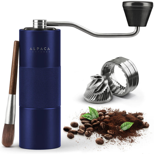 Manual Coffee Stainless Steel Blue Conical Burr Coffee Grinder Manual With