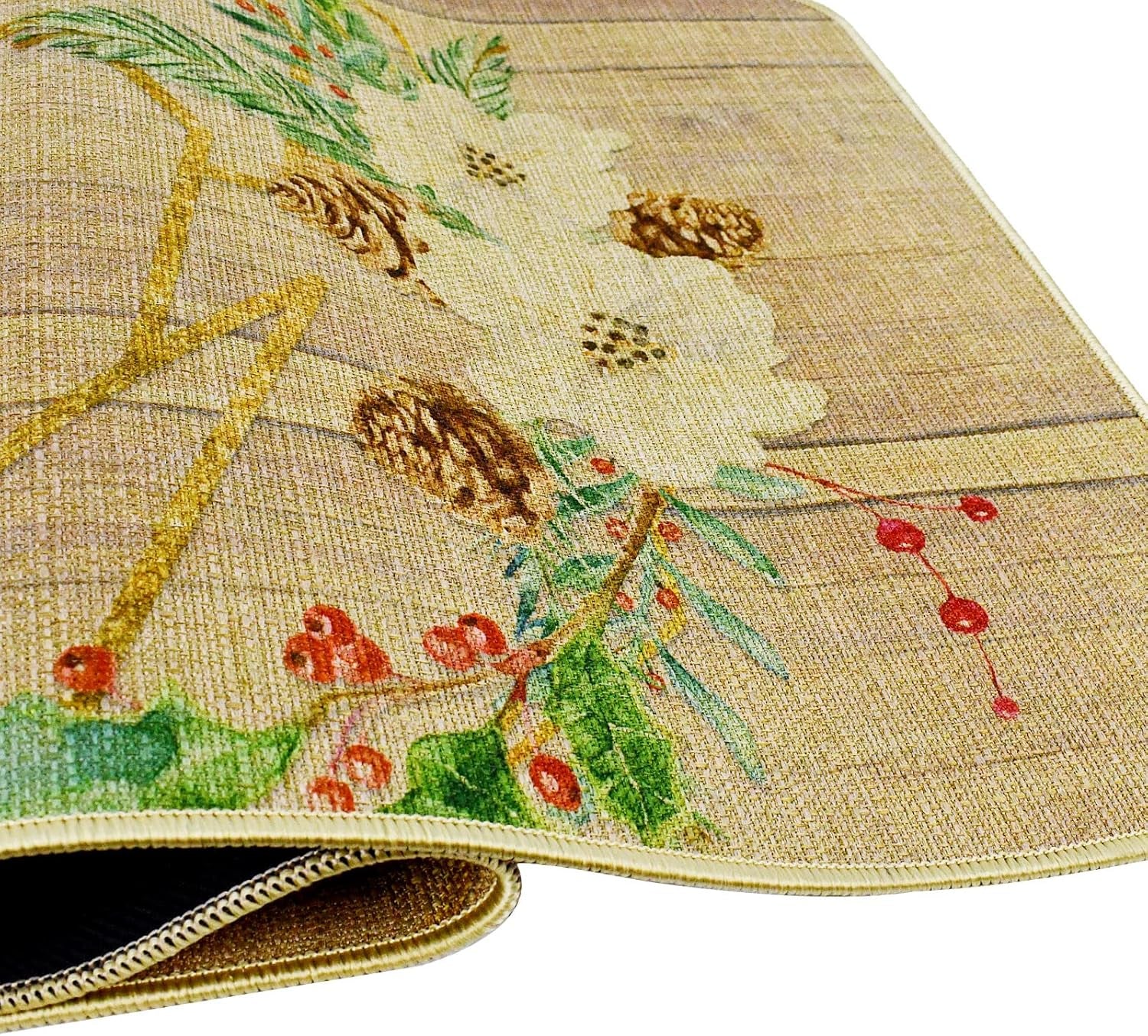 Decorative Christmas Runner Rug Non-Slip Floor Mats Indoor Outdoor Area Carpet Winter Holiday Welcome Doormats Merry Xmas Decor Entrance Rugs for Hallway Kitchen Living Room Bedroom (Merry and Bright)