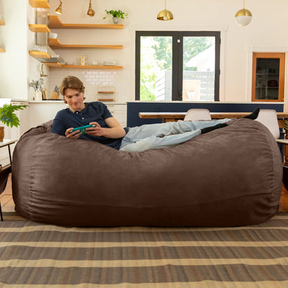 7 Foot Giant Bean Bag Sofa, Chocolate