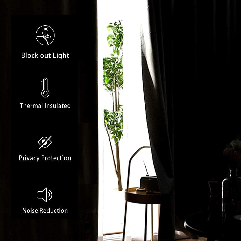 Green Velvet Curtains 96 Inches - Super Soft Retro Blackout Velvet Drapes Room Darkening Window Drapes for Living Room/Party/Closet, W52 X L96 Inches, 2 Panels