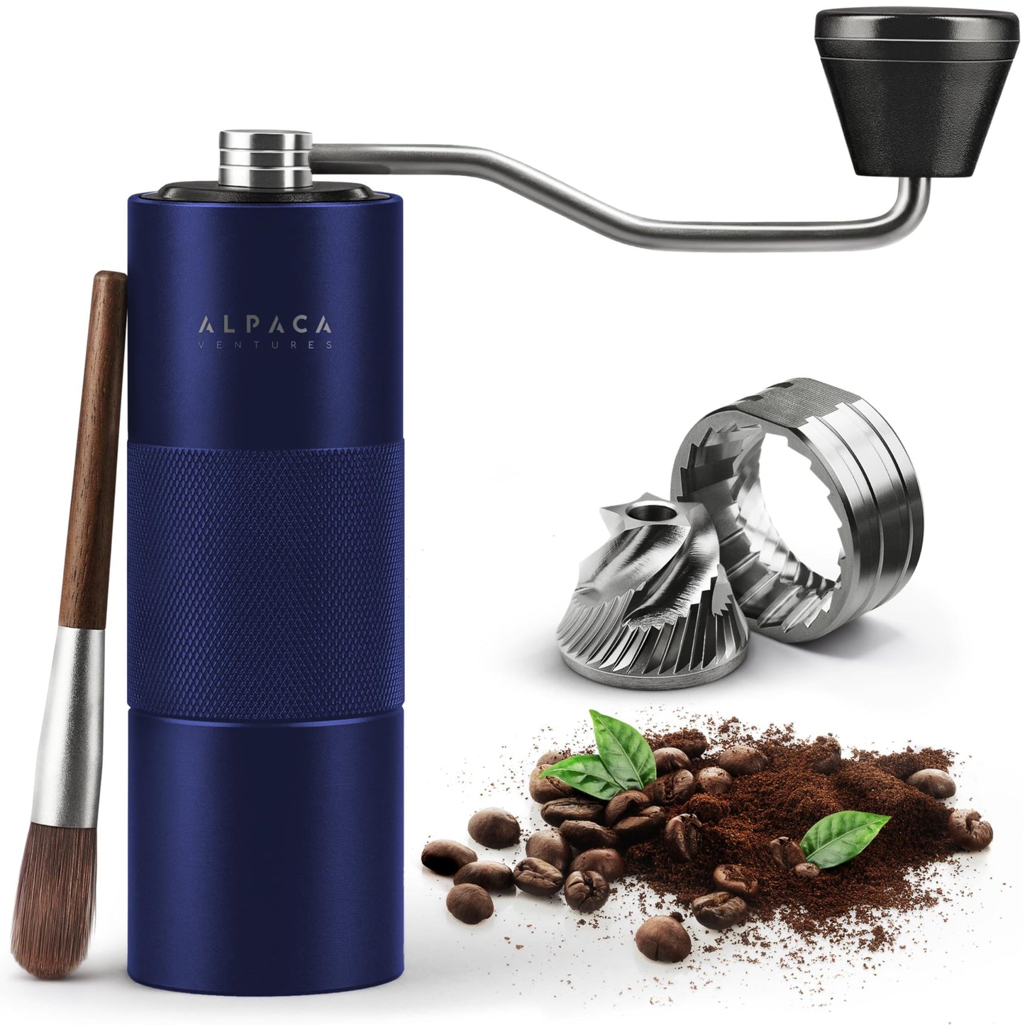 Manual Coffee Stainless Steel Blue Conical Burr Coffee Grinder Manual With