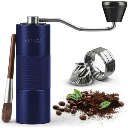 Manual Coffee Stainless Steel Blue Conical Burr Coffee Grinder Manual With