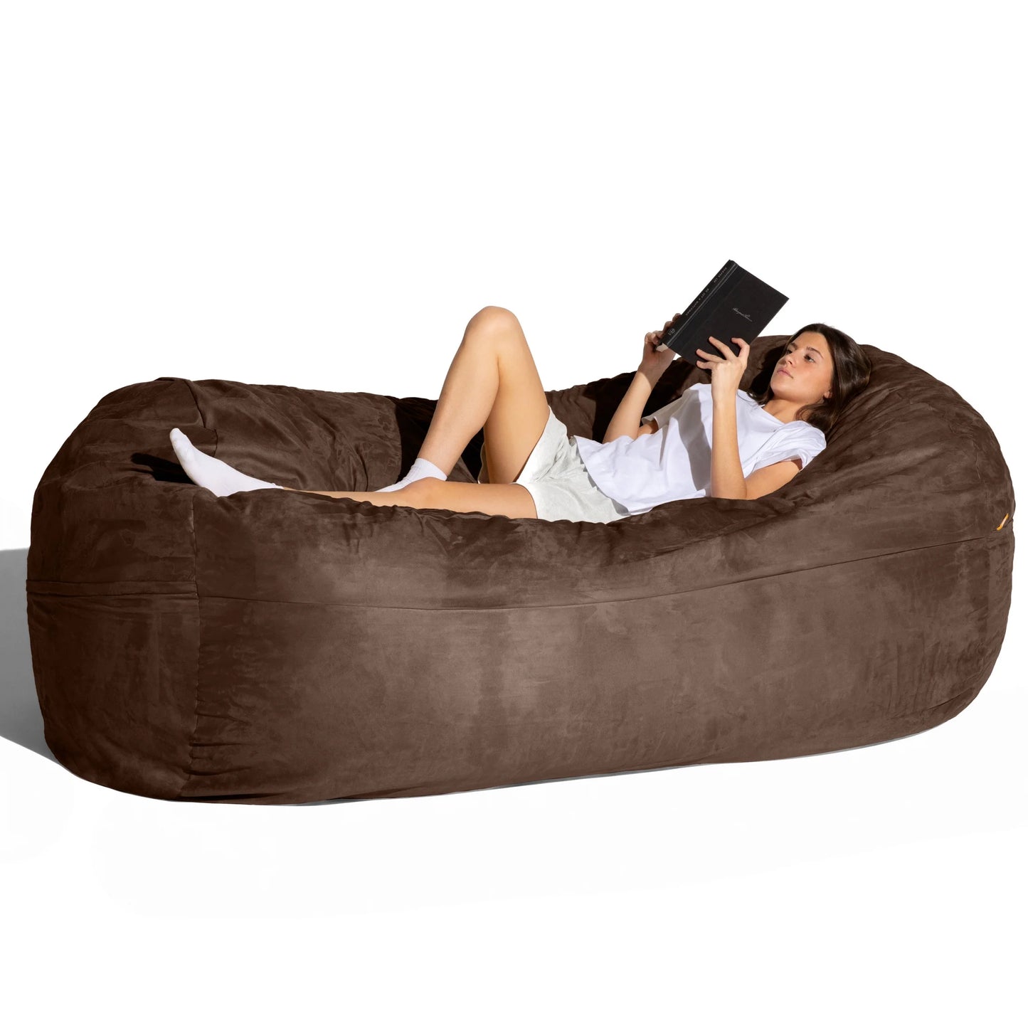7 Foot Giant Bean Bag Sofa, Chocolate