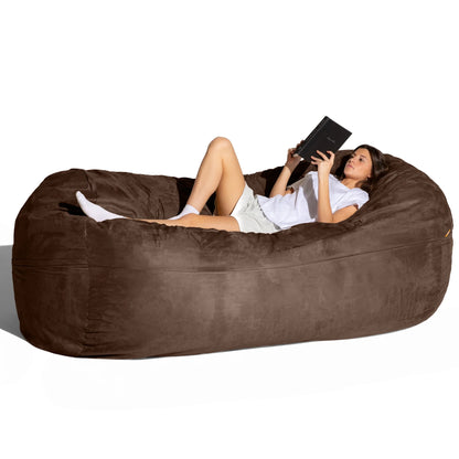 7 Foot Giant Bean Bag Sofa, Chocolate