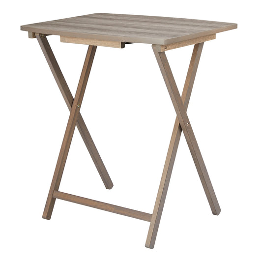 Indoor Oversized Single Folding Tray Table, Espresso, 26" X 23.6" X 17.7"