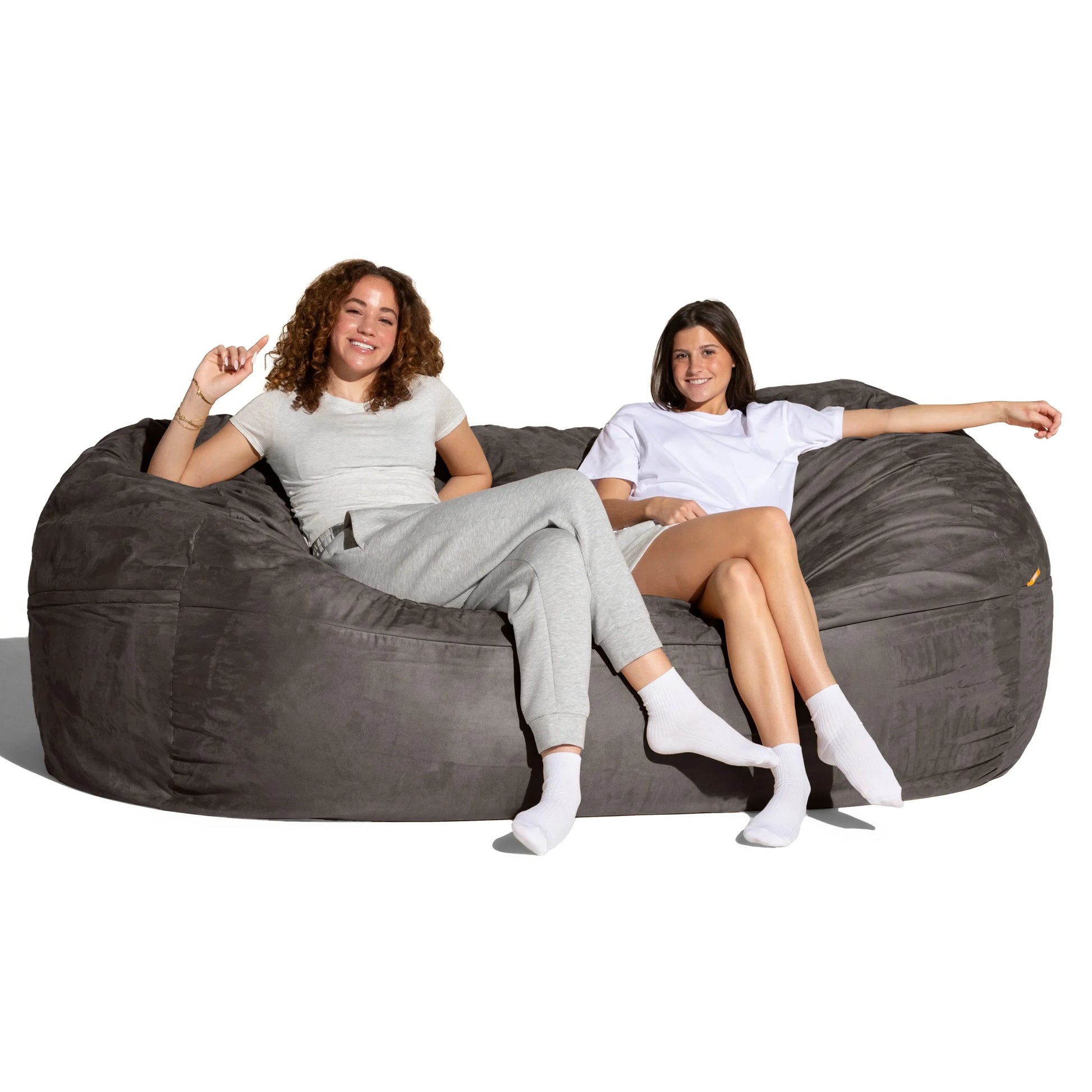 7 Foot Giant Bean Bag Sofa, Charcoal