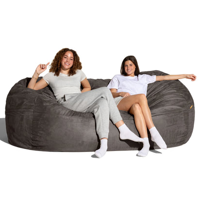 7 Foot Giant Bean Bag Sofa, Charcoal