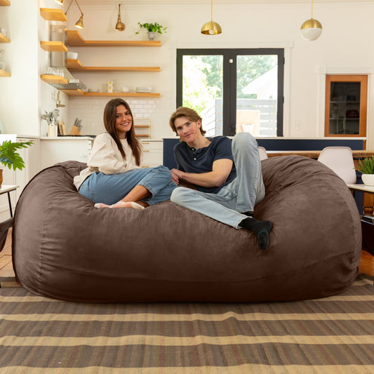 7 Foot Giant Bean Bag Sofa, Chocolate