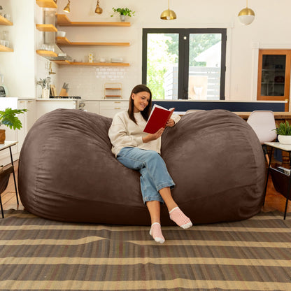 7 Foot Giant Bean Bag Sofa, Chocolate
